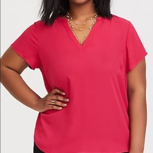 Torrid Red Georgette Blouse